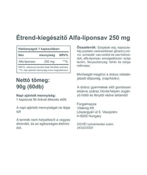 Alpha-Lipoic Acid 250 Mg - 60